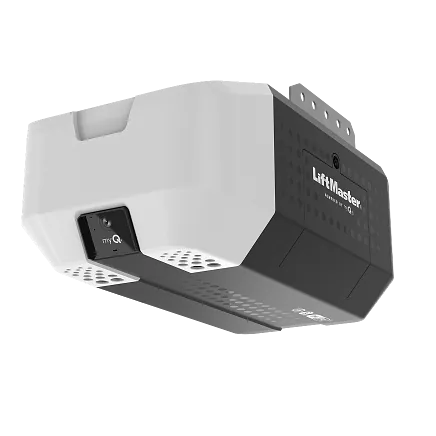 LiftMaster 2420L chain-drive opener with battery backup and integrated 360-degree camera